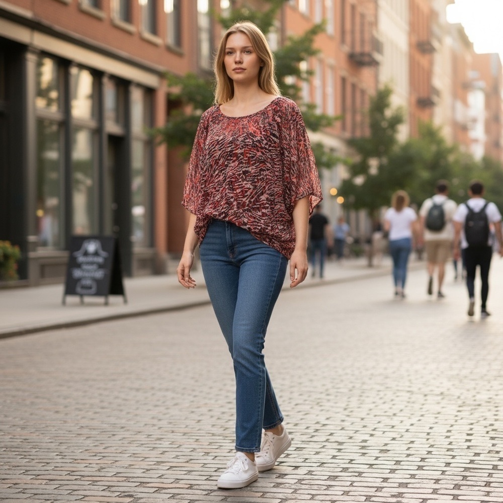 Kenneth Cole Red Short Sleeve Top